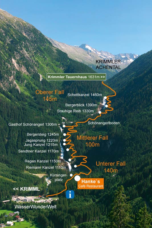Karte Krimmler Wasserfälle